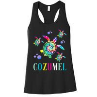 Cozumel Mexico Tie Dye Sea Turtle Women's Racerback Tank