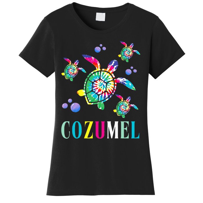 Cozumel Mexico Tie Dye Sea Turtle Women's T-Shirt