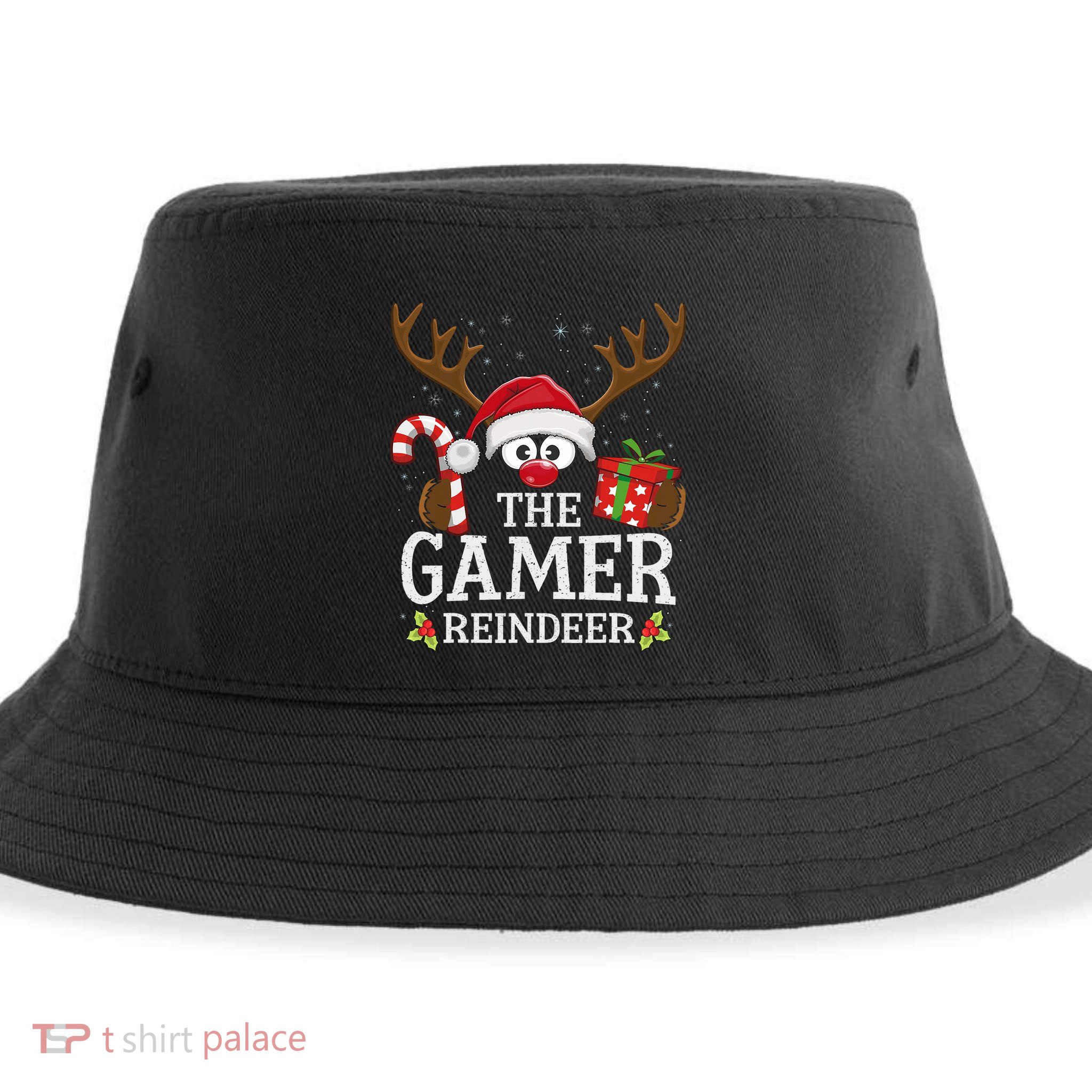 Christmas Matching The Gamer Reindeer Family Sustainable Bucket Hat