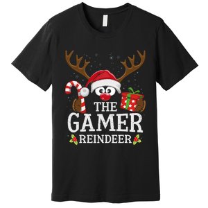 Christmas Matching The Gamer Reindeer Family Premium T-Shirt