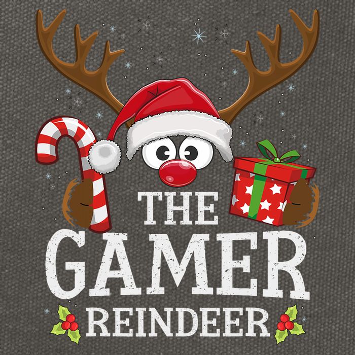 Christmas Matching The Gamer Reindeer Family Cotton Canvas Backpack