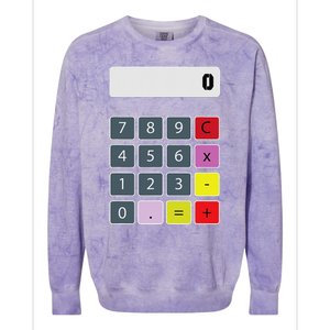 Calculator Math Teacher Halloween Costumes Funny Funny Colorblast Crewneck Sweatshirt