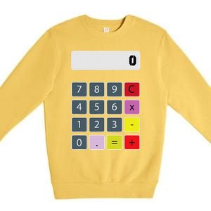 Calculator Math Teacher Halloween Costumes Funny Funny Premium Crewneck Sweatshirt