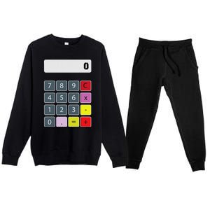 Calculator Math Teacher Halloween Costumes Funny Funny Premium Crewneck Sweatsuit Set