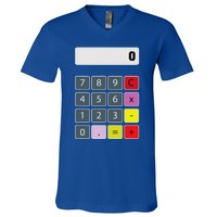 Calculator Math Teacher Halloween Costumes Funny Funny V-Neck T-Shirt