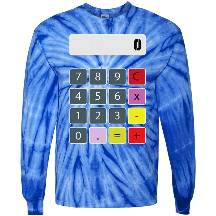 Calculator Math Teacher Halloween Costumes Funny Funny Tie-Dye Long Sleeve Shirt