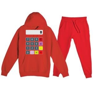 Calculator Math Teacher Halloween Costumes Funny Funny Premium Hooded Sweatsuit Set