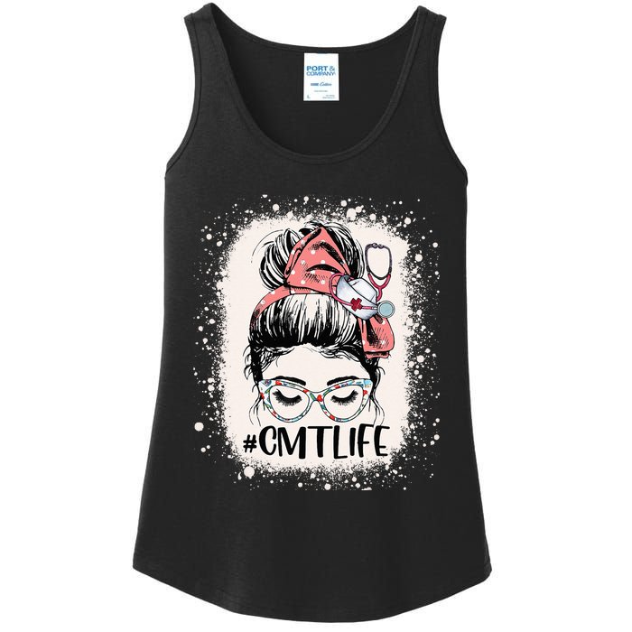 Certified Massage Therapist CMT Life Messy Bun Therapist Ladies Essential Tank