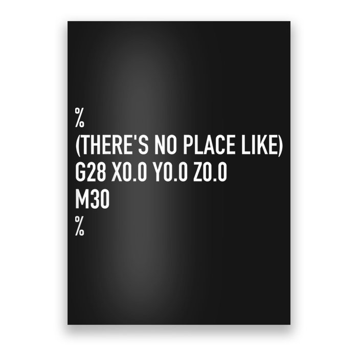 CNC Machinist There's No Place Like G28 X0 Y0 Z0 Poster