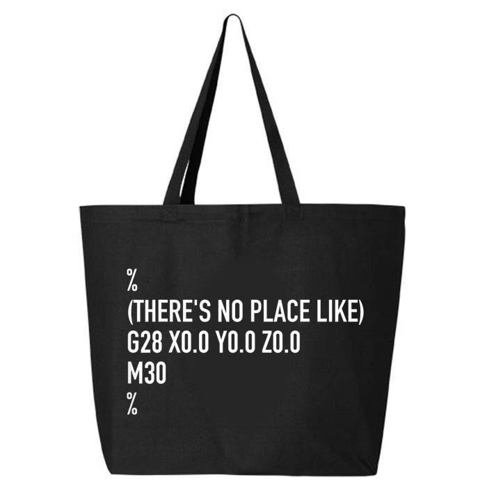 CNC Machinist There's No Place Like G28 X0 Y0 Z0 25L Jumbo Tote