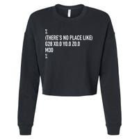 CNC Machinist There's No Place Like G28 X0 Y0 Z0 Cropped Pullover Crew