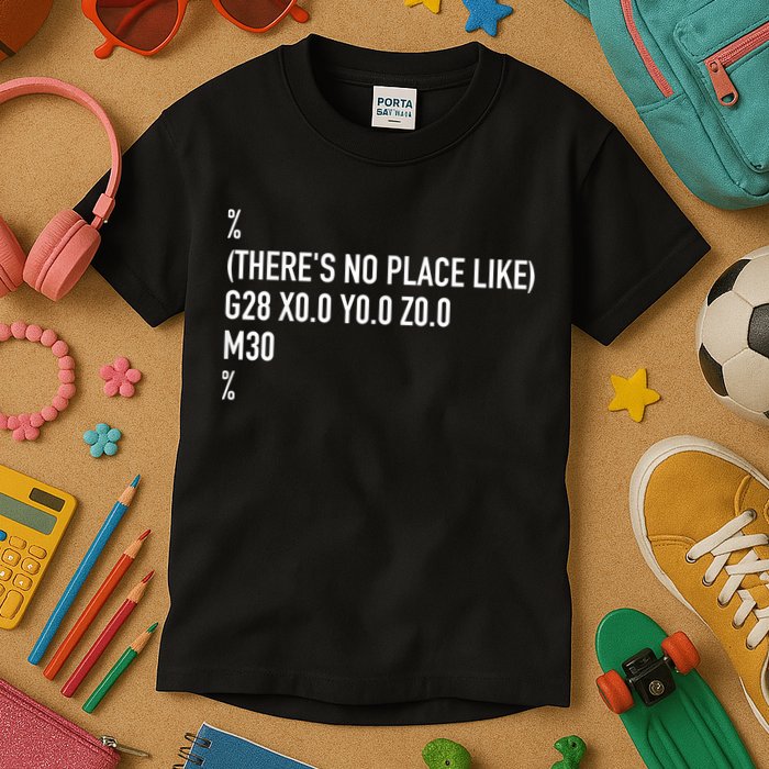 CNC Machinist There's No Place Like G28 X0 Y0 Z0 Kids T-Shirt
