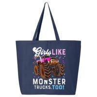 Cute Monster Truck Girl Like Monster Trucks Too 25L Jumbo Tote