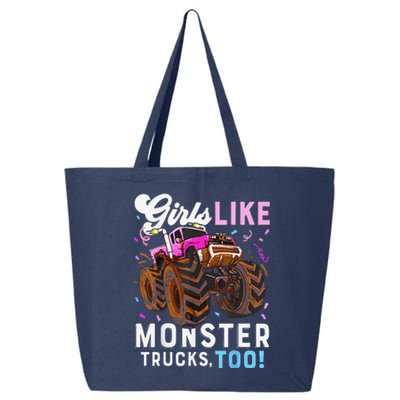 Cute Monster Truck Girl Like Monster Trucks Too 25L Jumbo Tote