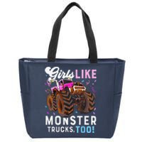 Cute Monster Truck Girl Like Monster Trucks Too Zip Tote Bag