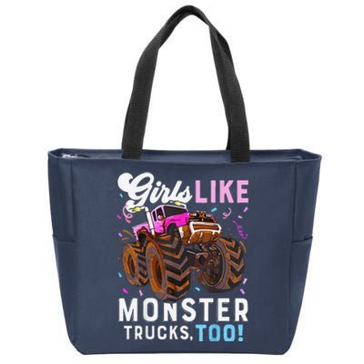 Cute Monster Truck Girl Like Monster Trucks Too Zip Tote Bag