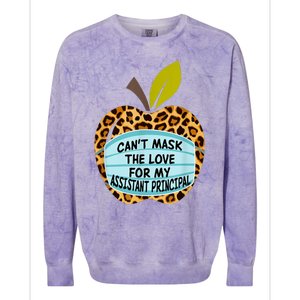 Can't Mask The Love For My Assistant Principal Funny Gift Colorblast Crewneck Sweatshirt