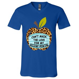 Can't Mask The Love For My Assistant Principal Funny Gift V-Neck T-Shirt