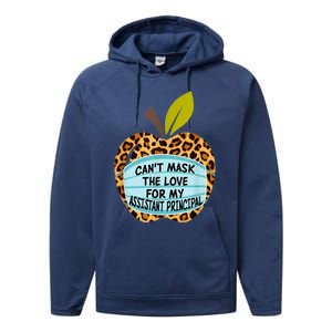 Can't Mask The Love For My Assistant Principal Funny Gift Performance Fleece Hoodie