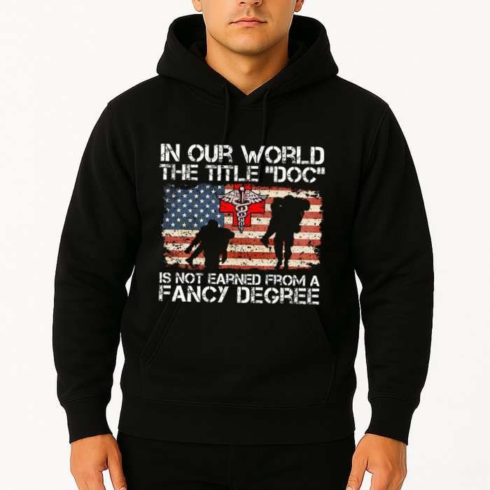 Combat Medic Title Doc Is Not Earned From A Fancy Degree Hoodie