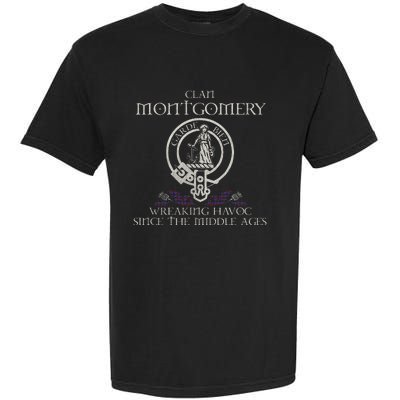 Clan Montgomery Tartan Crest Thistle Vintage Garment-Dyed Heavyweight T-Shirt