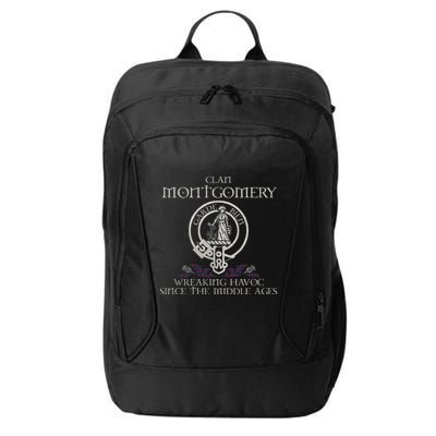 Clan Montgomery Tartan Crest Thistle Vintage City Backpack