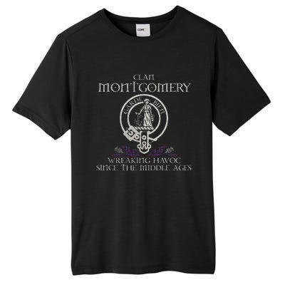 Clan Montgomery Tartan Crest Thistle Vintage Tall Fusion ChromaSoft Performance T-Shirt