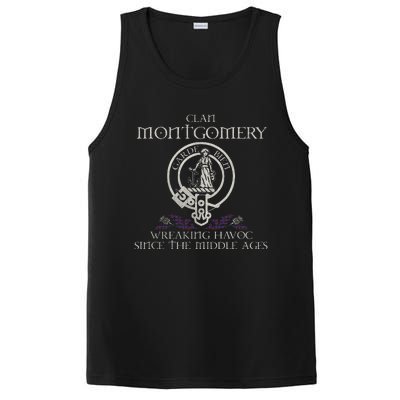 Clan Montgomery Tartan Crest Thistle Vintage PosiCharge Competitor Tank