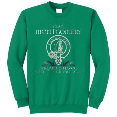 Clan Montgomery Tartan Crest Thistle Vintage Sweatshirt