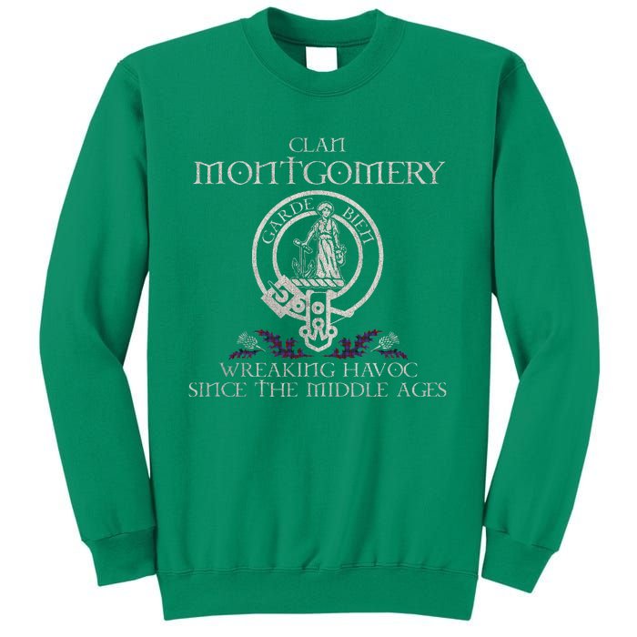 Clan Montgomery Tartan Crest Thistle Vintage Sweatshirt