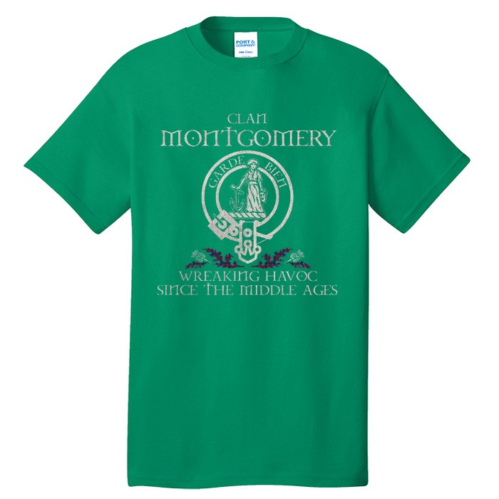 Clan Montgomery Tartan Crest Thistle Vintage Tall T-Shirt