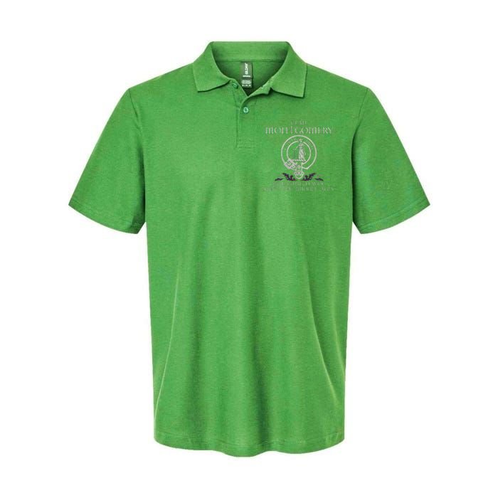 Clan Montgomery Tartan Crest Thistle Vintage Softstyle Adult Sport Polo