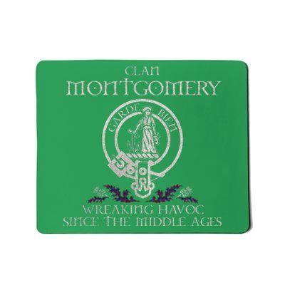 Clan Montgomery Tartan Crest Thistle Vintage Mousepad