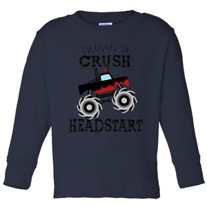 Crush Monster Truck, Back to School Boy Toddler Long Sleeve Shirt