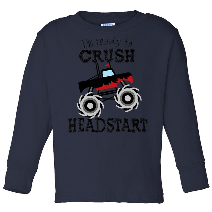 Crush Monster Truck, Back to School Boy Toddler Long Sleeve Shirt