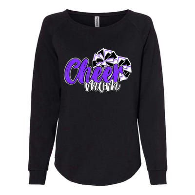 Cheer Mom Top Pom Poms Purple Mascot Colors School Gift Womens California Wash Sweatshirt