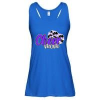 Cheer Mom Top Pom Poms Purple Mascot Colors School Gift Ladies Essential Flowy Tank