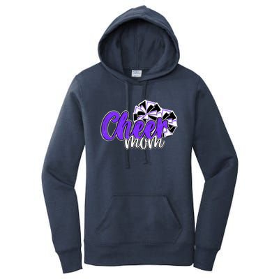 Cheer Mom Top Pom Poms Purple Mascot Colors School Gift Women's Pullover Hoodie