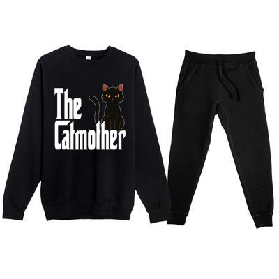 Cat Mother The Catmother Crazy Cat Mom Mama Premium Crewneck Sweatsuit Set