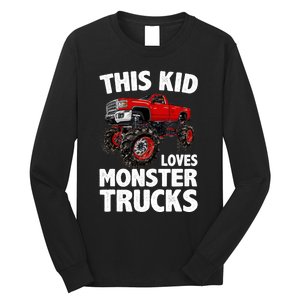 Cute Monster Truck For Boys Girls Monster Truck Lovers Long Sleeve Shirt