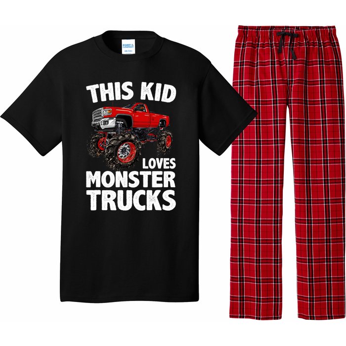 Cute Monster Truck For Boys Girls Monster Truck Lovers Pajama Set