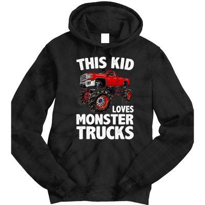 Cute Monster Truck For Boys Girls Monster Truck Lovers Tie Dye Hoodie