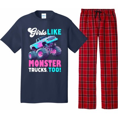 Cute Monster Truck Girl Like Monster Trucks Too Pajama Set