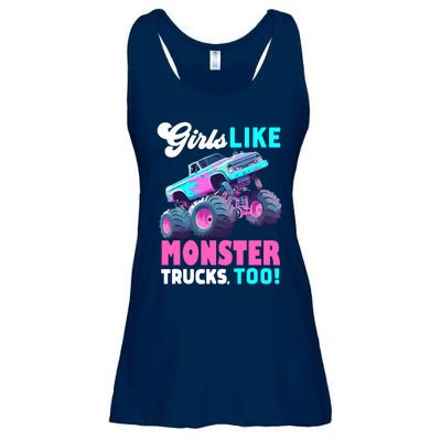 Cute Monster Truck Girl Like Monster Trucks Too Ladies Essential Flowy Tank