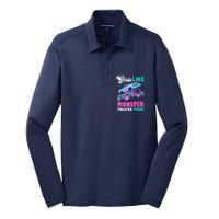 Cute Monster Truck Girl Like Monster Trucks Too Silk Touch Performance Long Sleeve Polo