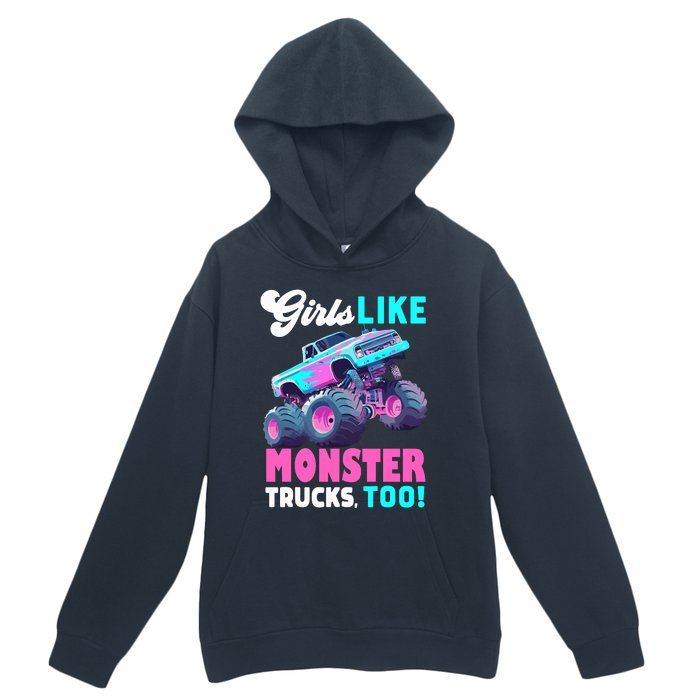 Cute Monster Truck Girl Like Monster Trucks Too Urban Pullover Hoodie