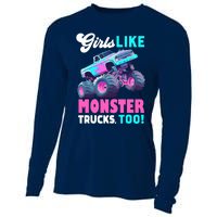 Cute Monster Truck Girl Like Monster Trucks Too Cooling Performance Long Sleeve Crew