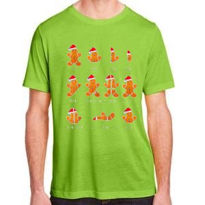 Christmas Math Teacher Fraction Gingerbread Cookie Santa Hat Adult ChromaSoft Performance T-Shirt