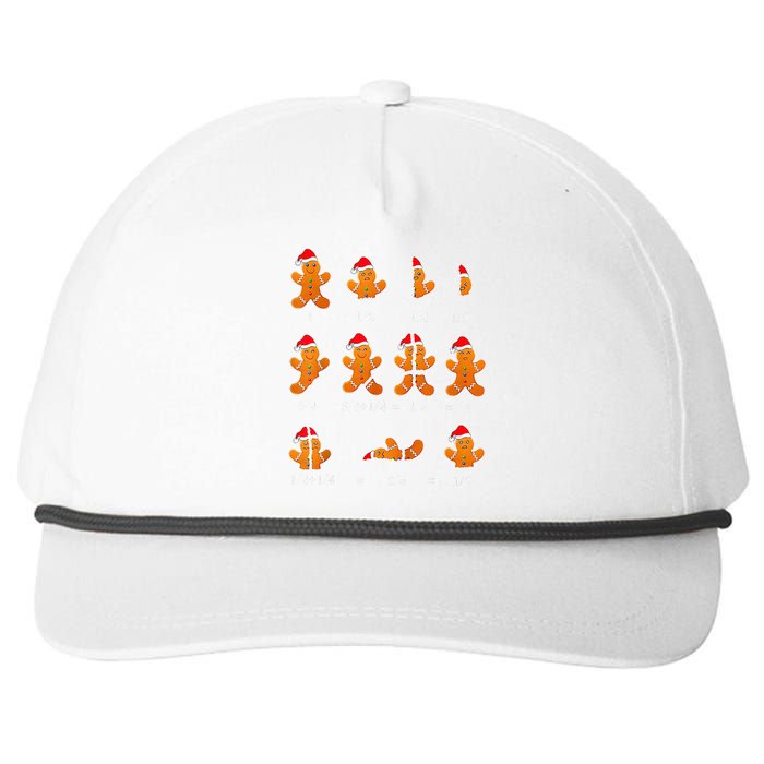 Christmas Math Teacher Fraction Gingerbread Cookie Santa Hat Snapback Five-Panel Rope Hat