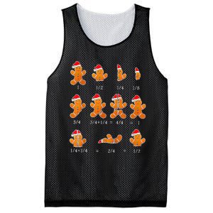 Christmas Math Teacher Fraction Gingerbread Cookie Santa Hat Mesh Reversible Basketball Jersey Tank